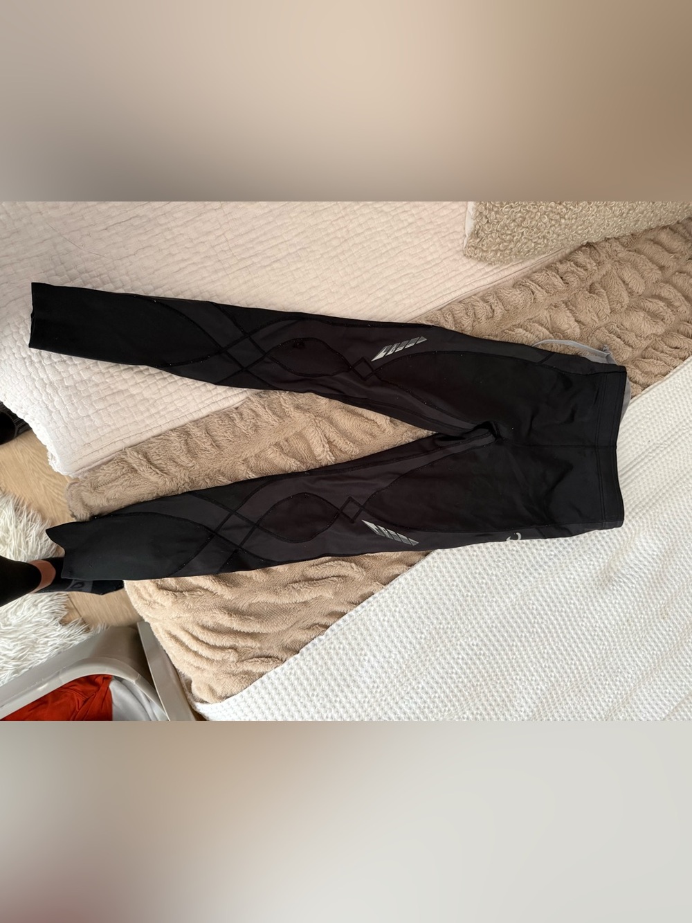 CW-X Black Compression Leggings with Reflective Accents